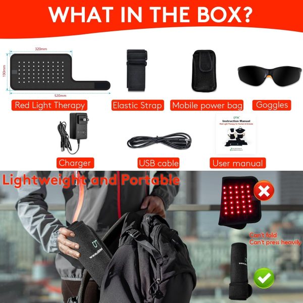 UTK Red Light Therapy for Body Pain Relief, 660 & 850 nm Infrared Light - Image 8