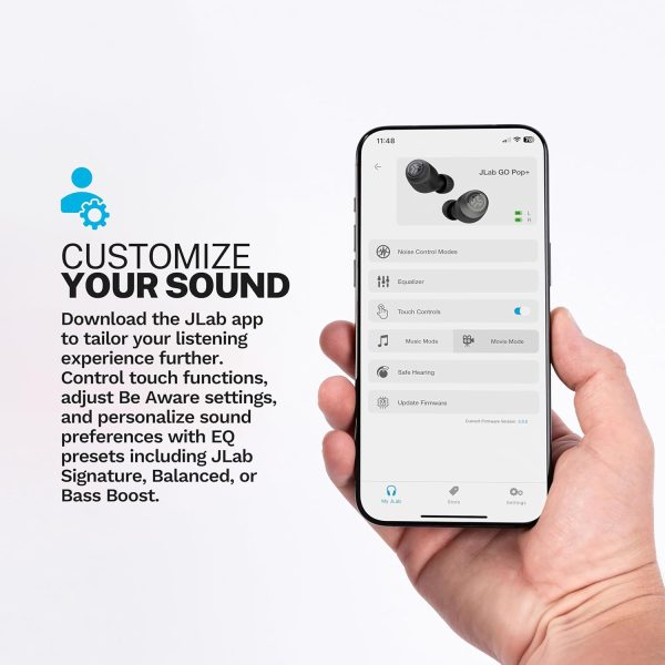 JLab Go Air Pop True Wireless Bluetooth Earbuds & Charging Case - Slate, - Image 2