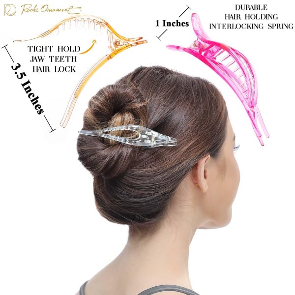 RC ROCHE ORNAMENT 6 Pcs Womens Thin Curved Eyelet Side Slide No Slip Hair - Image 3