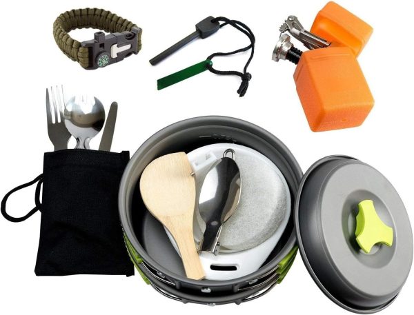 MalloMe Camping Cookware 18pc Mess Kit w/Backpacking Stove – Camping - Image 5