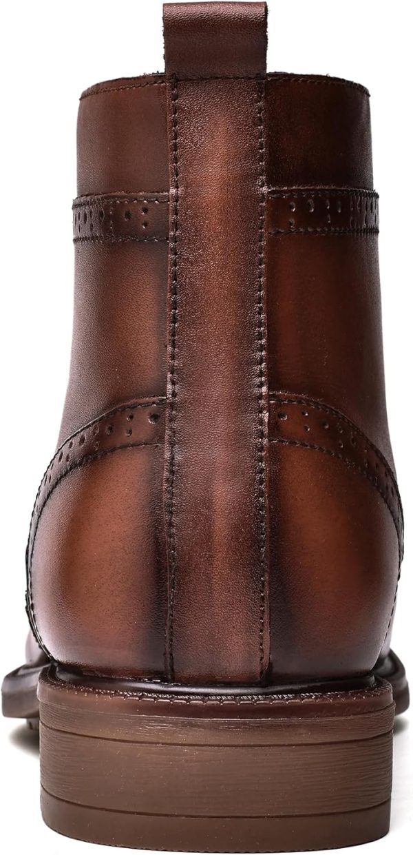 Men's Wingtip Oxford Dress Boots - Fashion Casual Mid Top Chukka Ankle Boot - Image 7