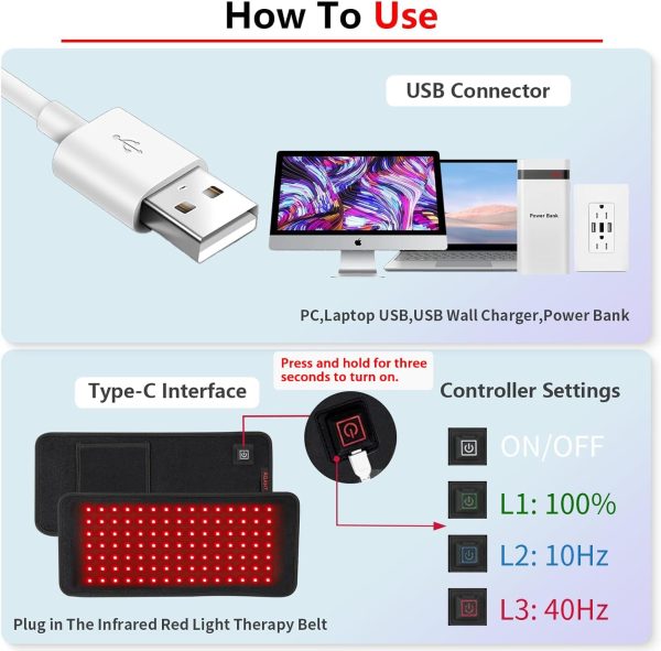 Portable Red Light Therapy Pad Bulb for Neck, Knee & Body, 7 X 15.75 Inch, - Image 5
