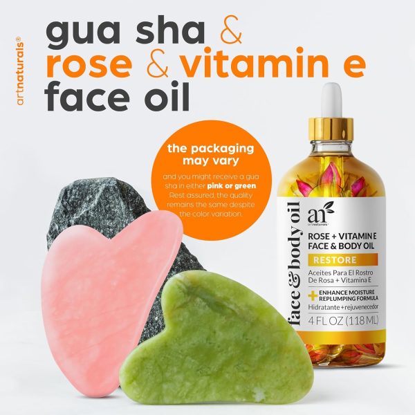 ArtNaturals Face & Body Vitamin E Bio Oil 4.0oz + Gua Sha Facial Tools Set - Image 3