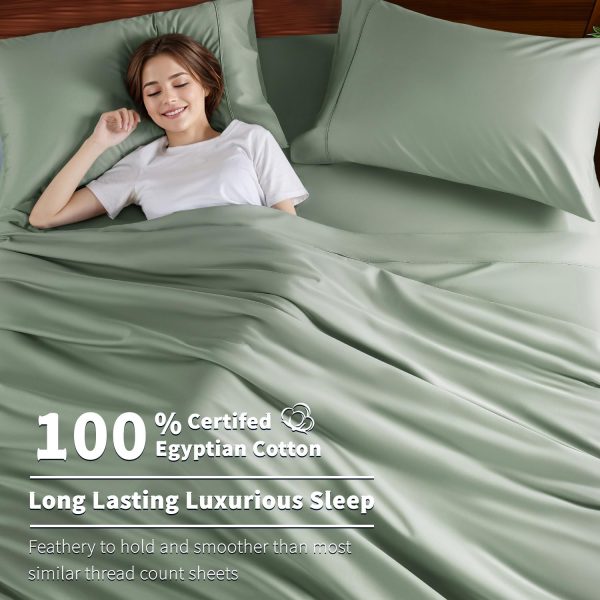 Shilucheng 100% Cotton Queen Size Sheets Set - 600 Thread Count，Luxury - Image 3