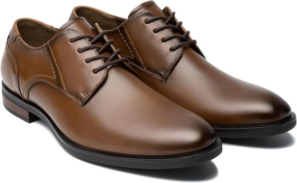 Cestfini Men's Dress Shoes Formal Business Oxfords Plain Toe Lace Up Derby - Image 3