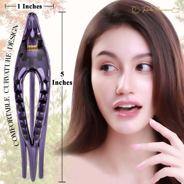 RC ROCHE ORNAMENT 6 Pcs Womens Thin Curved Eyelet Side Slide No Slip Hair - Image 2