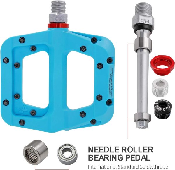 FOOKER MTB Pedals Mountain Bike Pedals 3 Bearing Non-Slip Lightweight Nylon - Image 6