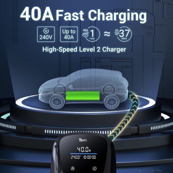 Tera Electric Vehicle Charger J1772: ETL Certified Level 2 40 Amp 240 Volt - Image 8