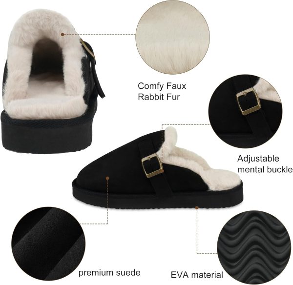 VONMAY Fuzzy Platform Slippers for Women with Faux Fur Winter Fluffy House - Image 2