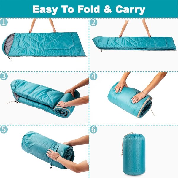 Sleeping Bags for Adults - 3 Season Warm & Cool Weather Sleeping Bag for - Image 7