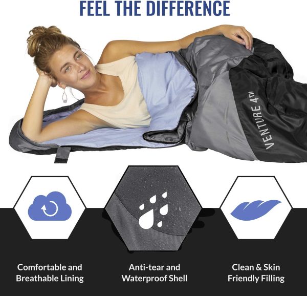 VENTURE 4TH Backpacking Sleeping Bag – XXL, Double and Single Sizes - - Image 4
