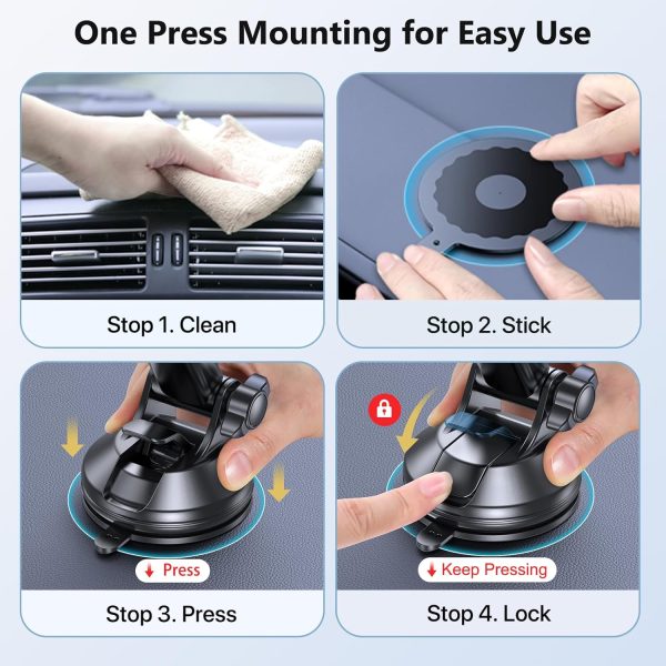 Miracase 3-in-1 Car Phone Holder Mount, Universal Cell Phone Holders for - Image 5