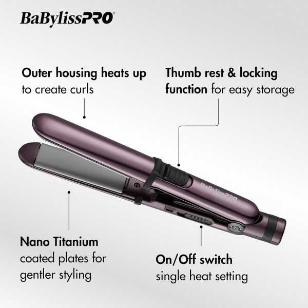 BaBylissPRO Nano Titanium Prima2000 Ionic Styling Iron, 3/4" stainless - Image 3