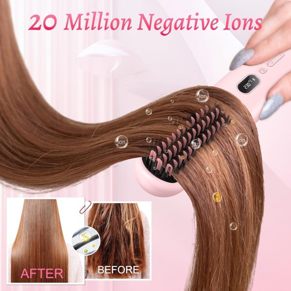 Cordless Hair Straightener Brush - 20 Million Anion Hair Straightener Brush - Image 4