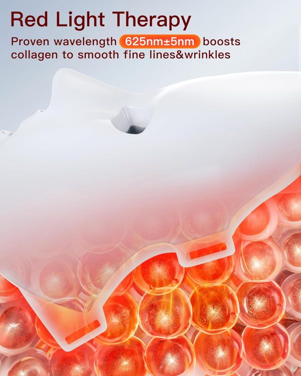 NEWKEY LED Face Mask Light Therapy,Red Light Therapy for Face Wrinkle Blue - Image 7
