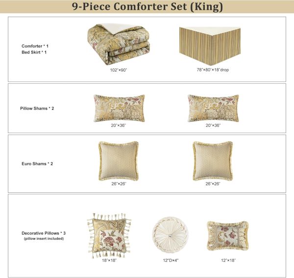 Loom and Mill 9-Piece Patchwork Comforter Set, Paisley Floral Comforter - Image 3