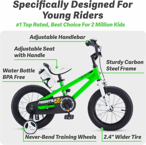RoyalBaby Freestyle Kids Bike 12 14 16 18 20 Inch Bicycle, Training Wheels - Image 2