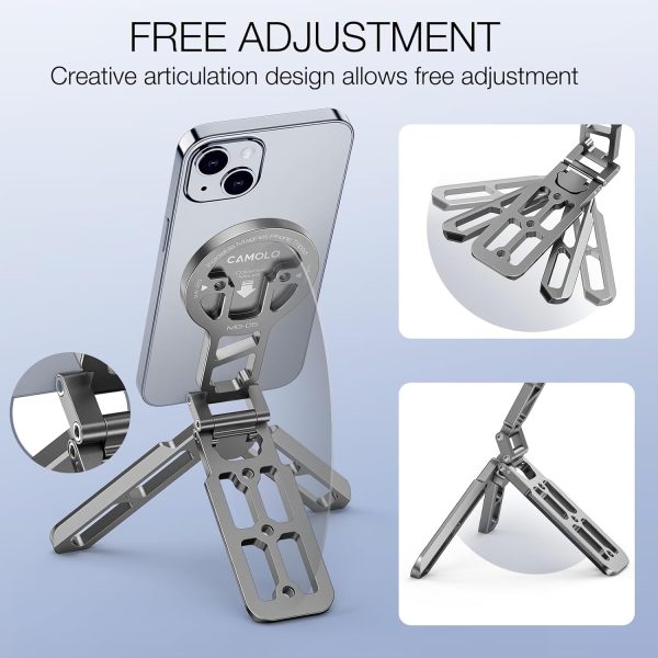 Magnetic Pocket Phone Tripod Foldable Compatible with Magsafe for iPhone - Image 2