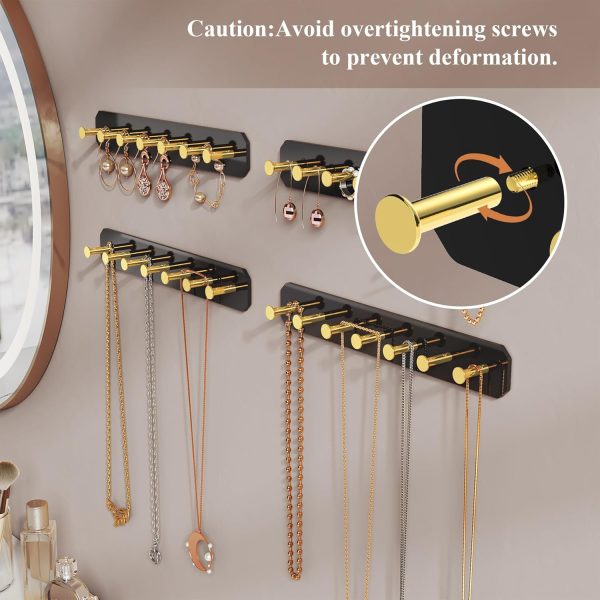 NiHome 8-Pack Wall Mount Acrylic Jewelry Storage for Necklaces, Bracelets, - Image 4