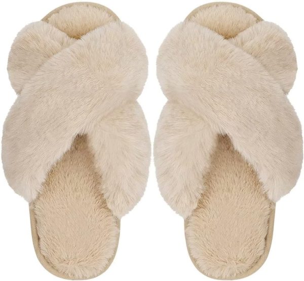 DOIOWN Women's Fuzzy Slippers Memory Foam Cute House Slippers Plush Fluffy - Image 2