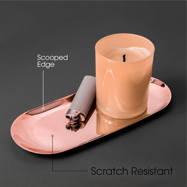 Rose Gold Jewelry Tray | 9 Inch Long Decorative Vanity or Bathroom Tray | - Image 4