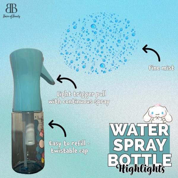 Hair Care Set Continuous Water Spray Bottle Brush Hair Clips Cute Kawaii - Image 4