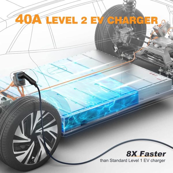 40 Amp Level 2 Portable EV Charger Charging Cable Station, Electric Vehicle - Image 2