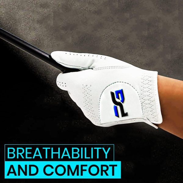 Gloves (5 Pack) Cabretta Leather, Premium Quality Mens Golf Gloves - Image 5