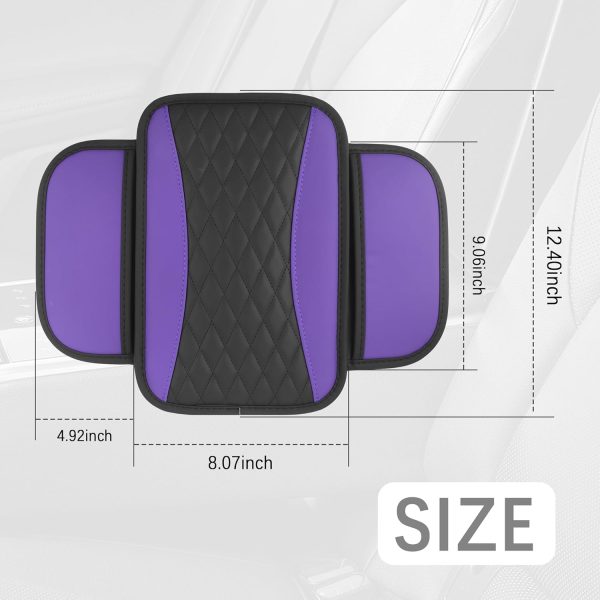 Patchwork Leather Center Console Covers for Cars,Upgraded Arm Rest Cover - Image 2