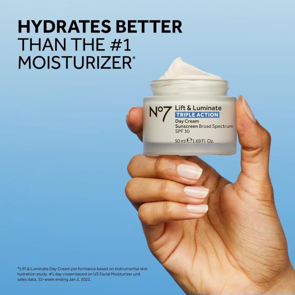 No7 Lift & Luminate Triple Action Fragrance Free Day Cream SPF 30 - Broad - Image 4