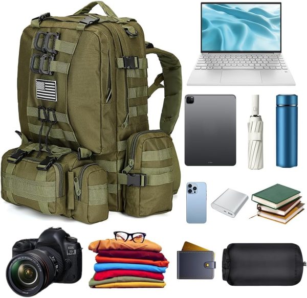 Large Military Tactical Backpack for Men, 40-50L Military Backpack for Men - Image 8