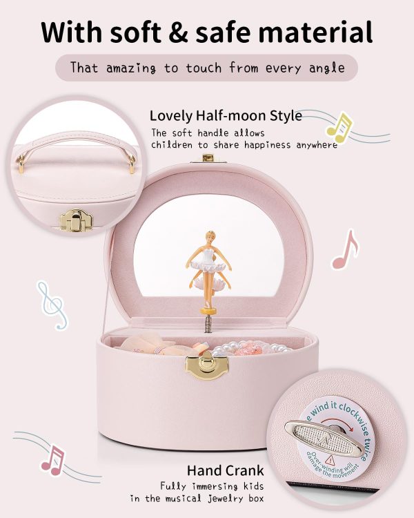 Vlando Musical Jewelry Box for Girls, Small Kid Music Box with Ballerina - Image 4