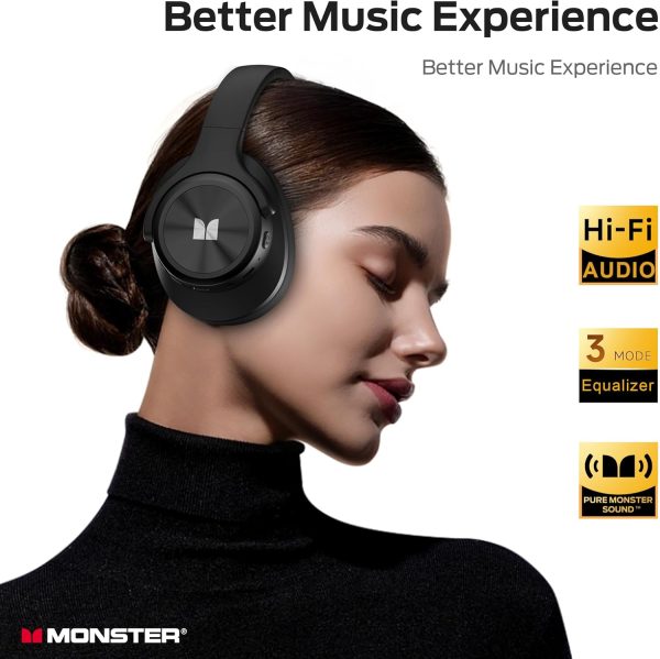 Monster Mission 200 Bluetooth Headphones, Wireless Headphones with 3 EQ - Image 2