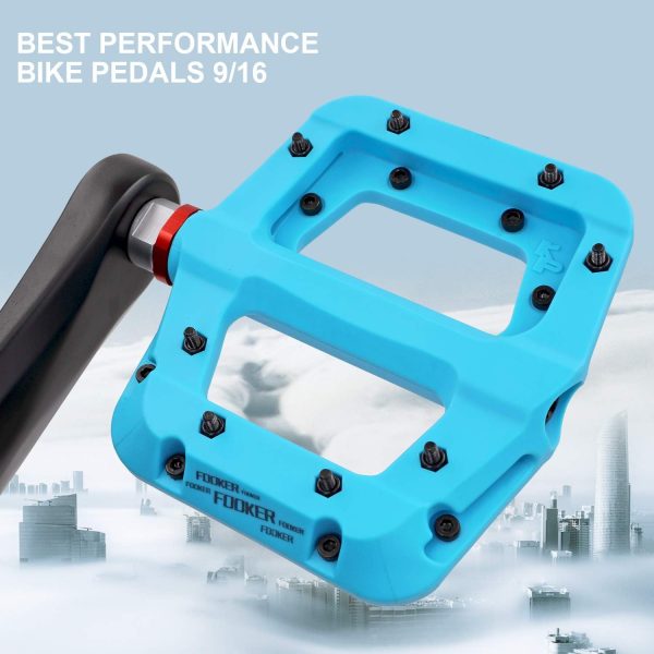 FOOKER MTB Pedals Mountain Bike Pedals 3 Bearing Non-Slip Lightweight Nylon - Image 7