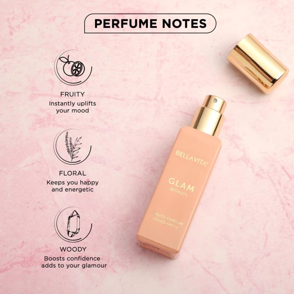 Organic GLAM Woman Eau De Parfum For Her with Jasmine, WHite Honey, Rose, - Image 3
