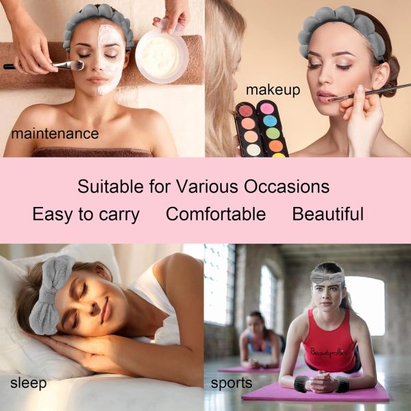 TLUXX 4-Piece Spa Headband & Wristband Set， Reusable Makeup & Skincare - Image 3