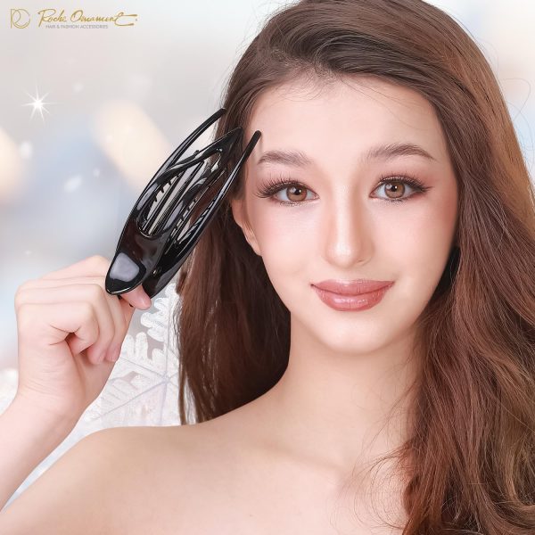RC ROCHE ORNAMENT 6 Pcs Womens French Concord Curved Hair Clip No Slip - Image 5