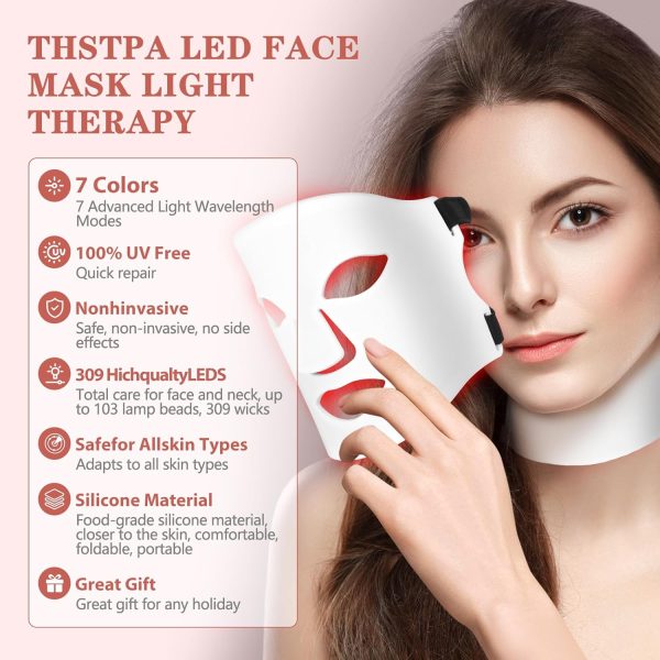 7 Colors Led Face Mask Light Therapy,Red Light Therapy for Face,Red Light - Image 5