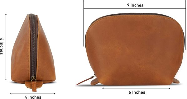 Leather Cosmetic Case, Travel makeup Bag, Leather Toiletry Bag, Luxury - Image 2