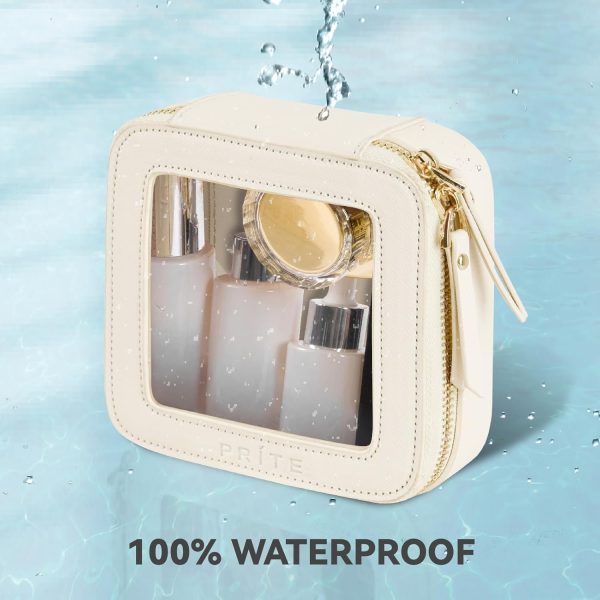 Prite Small Makeup Bag for Women Portable Clear Makeup Bag Cute Mini - Image 5