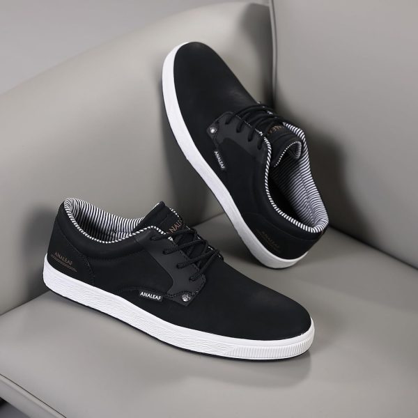 Mens Casual Oxfords Fashion Sneakers Soft Comfortable Lace-Up Dress Shoes - Image 5