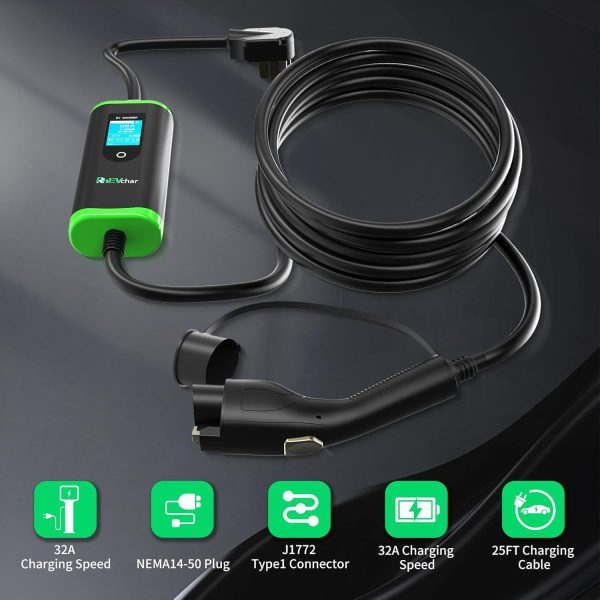 Level 2 EV Charger 32A Adjustable J1772 Electric Vehicle Charger with NEMA - Image 2