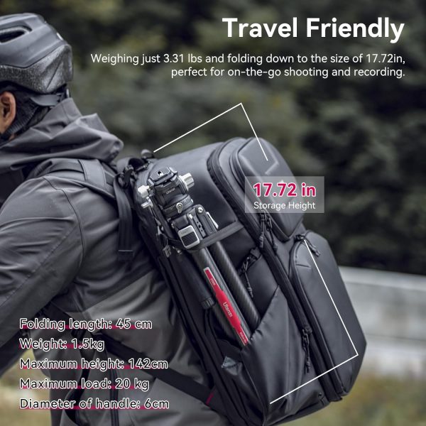 Ulanzi TT09 VideoGo Travel Tripod, 56" Carbon Fiber Camera Tripod with Arca - Image 8