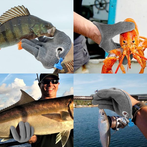 Fishing Glove for Men with Magnet Release, Puncture Resistant Fish Glove - Image 6