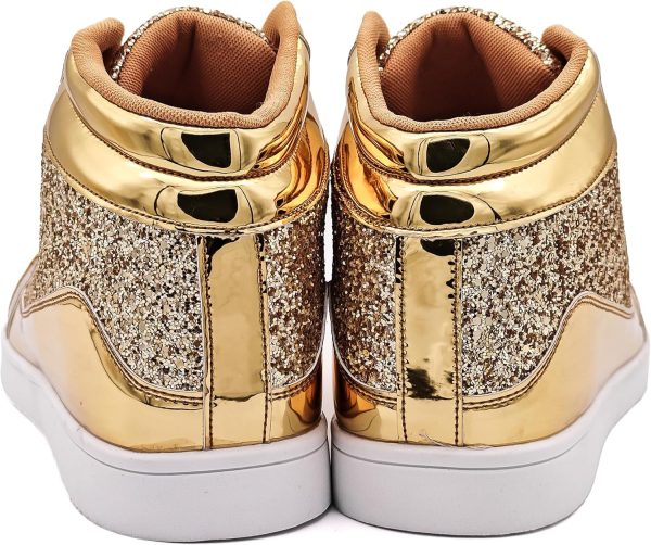 IGxx Glitter Shoes for Men Fashion High Top Casual Sequin Sparkly Sneakers - Image 4