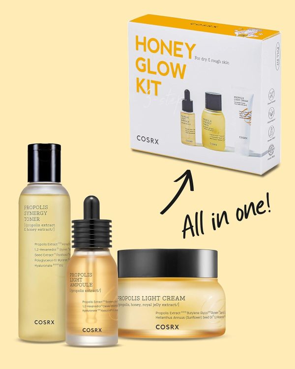 COSRX Honey Glow Kit, Korean Skin Care Set with Propolis Facial Toner, - Image 2