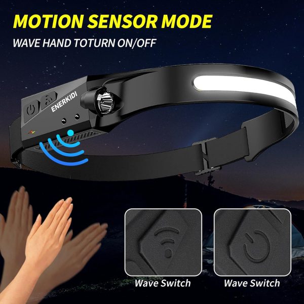 5 Packs LED Headlamp Rechargeable HeadLamps for Adults, 5 Modes Head Light - Image 7