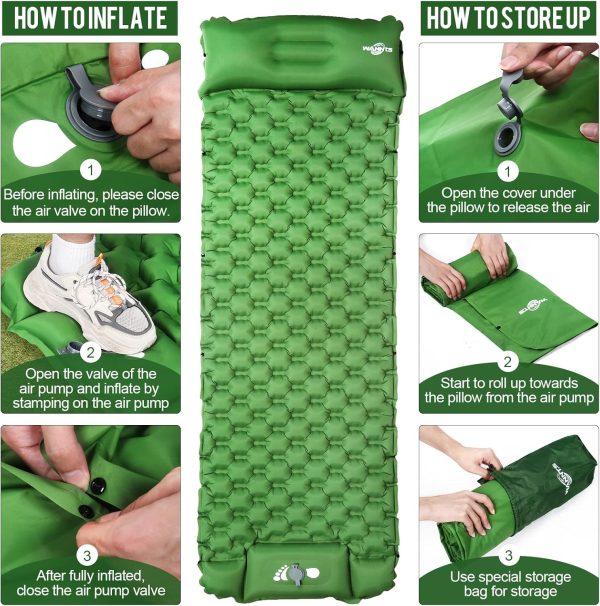 WANNTS Sleeping Pad, Ultralight Inflatable Sleeping Pad for Camping, - Image 4