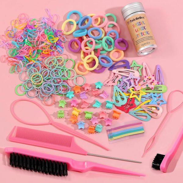 Hair Accessories for Girls, 1350P Colorful Hair Ties Set with 72P Hair - Image 7