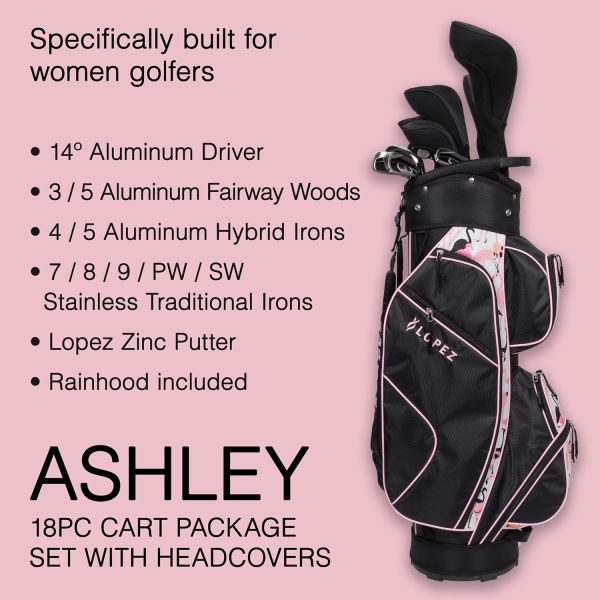 Nancy Lopez Golf - Ashley 18PC Complete Golf Clubs, Cart Bag Package Set - Image 3